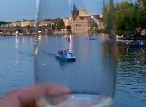 Prague Charles bridge from Moldau