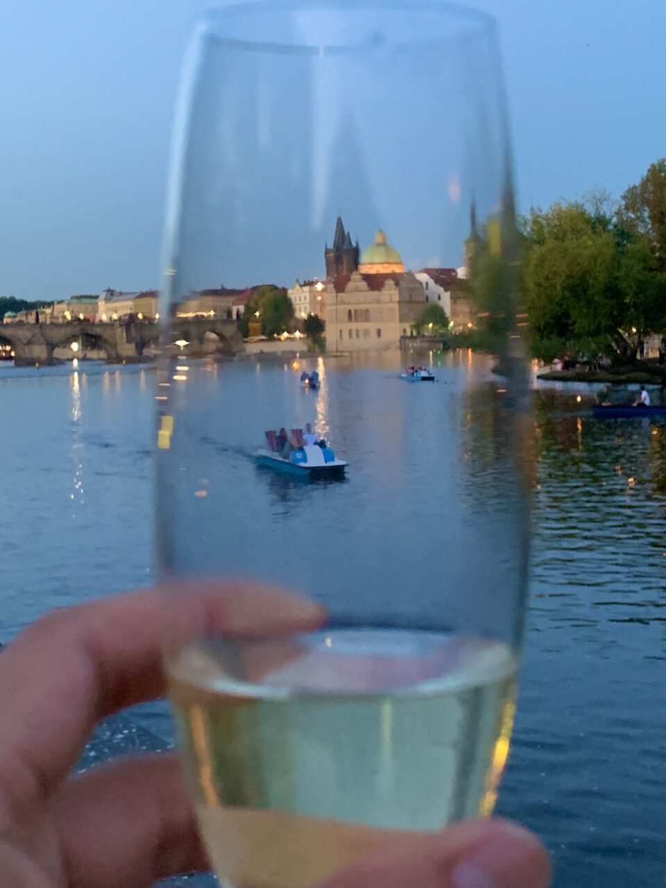 Prague Charles bridge from Moldau