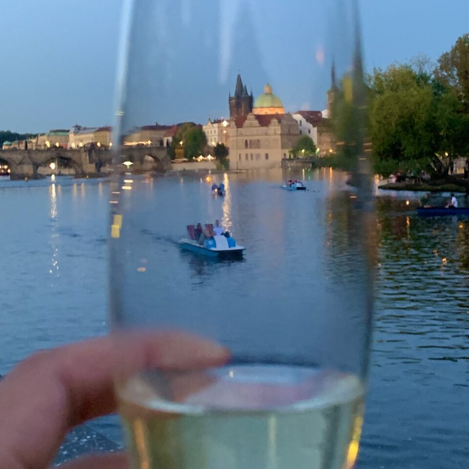 Prague Charles bridge from Moldau